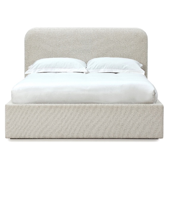 Queen Upholstered Platform Bed in Ricotta Boucle (incomplete) box 2/2 only