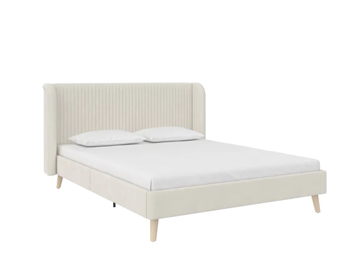 Holly Upholstered Wingback Bed(Incomplete box 2 of 2 )