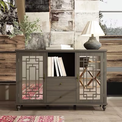 FUFU&GAGA Contemporary/Modern Gray Sideboard (incomplete 1 box only)