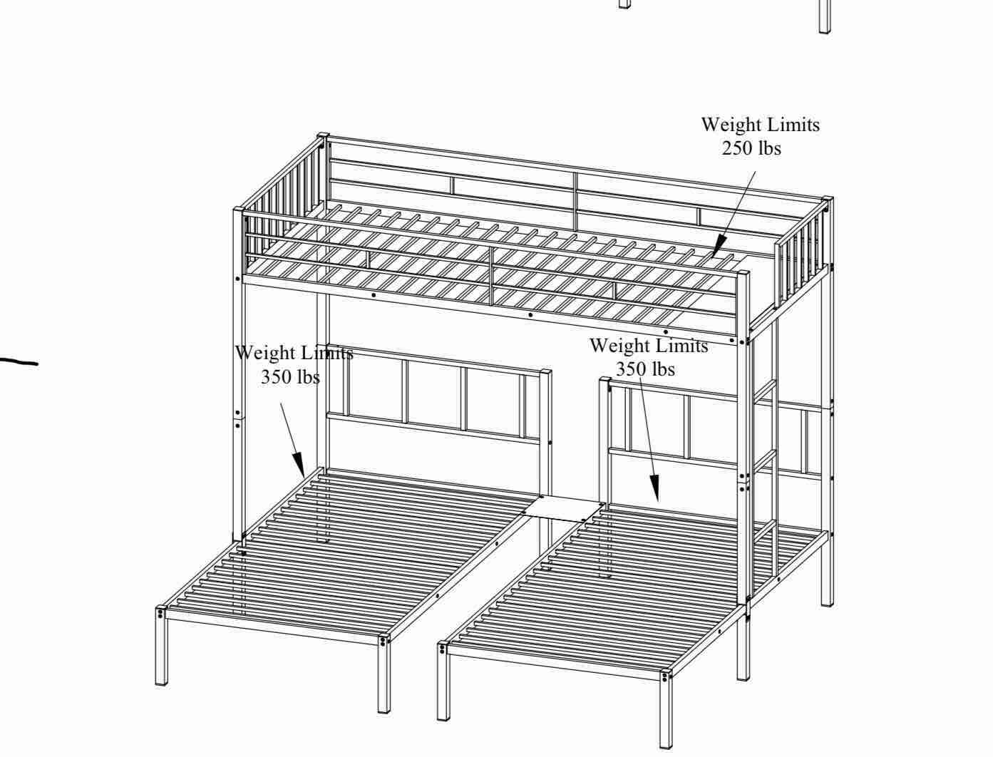 Bunk Bed( FU291CPCANBK1) Incomplete, Box 1 of 2 only