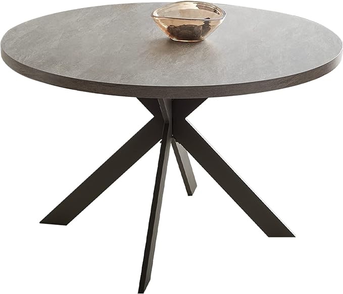 Zerifevni 47" Round Dining Table Set, Mid Century Modern Round Dining Table for 4-6 Person, Steel Legs, Leisure Coffee Table for Kitchen Dining Room, Save Space