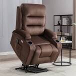 Upholstered Power Lift Recliner Chair with Massage and Heating Functions(incomplete box 1/2 only)(color may vary ours is dark grey)