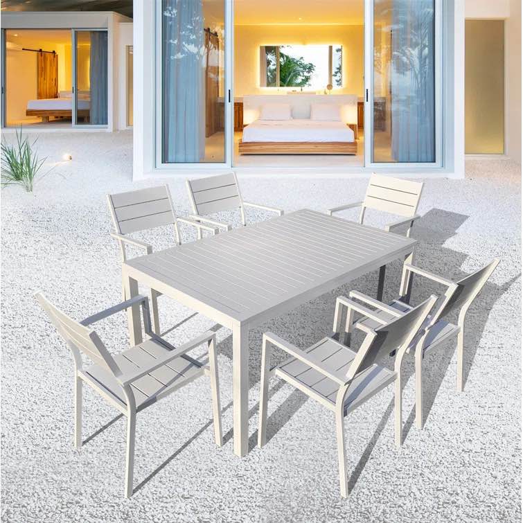 Sorrento 6 - Person Rectangular Outdoor Dining Set (Set of 7) (incomplete 1 box only)
