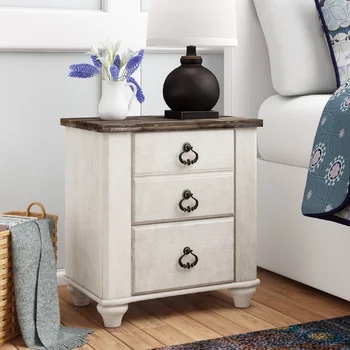 Willowton Drawer Nightstand in Whitewash