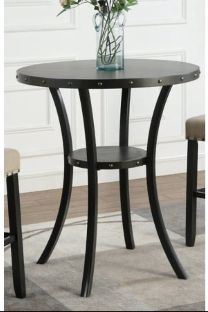 Carliana 2 - Person Bar Height Rubberwood Solid Wood Dining Set