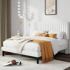 white velvet queen upholstered bed 