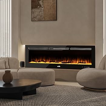 mollie 60-Inch 1400W Electric Fireplace Recessed