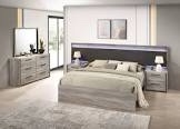 Roundhill Furniture Lenca King LED Wallbed with Nightstands, Dresser, and Mirror - Weathered Gray (Incomplete, Nightstand only)