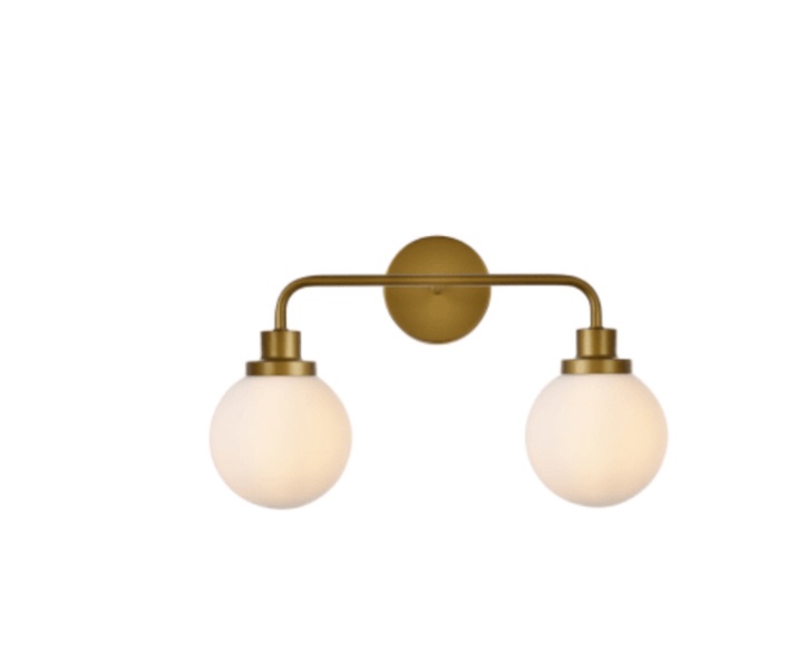 Elegant Lighting Hanson 2 Light 19" Wide Vanity Light with Frosted Glass Shades