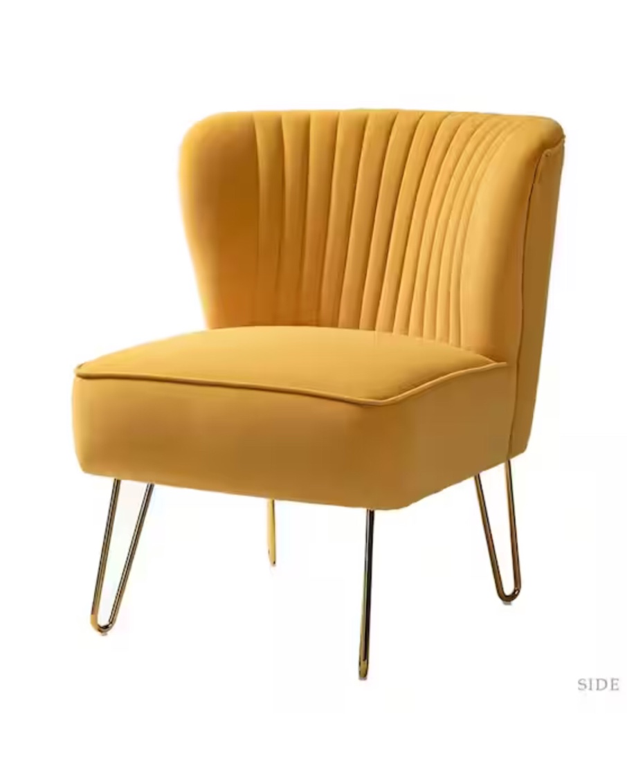 Alonzo Mustard Side Chair with Tufted Back