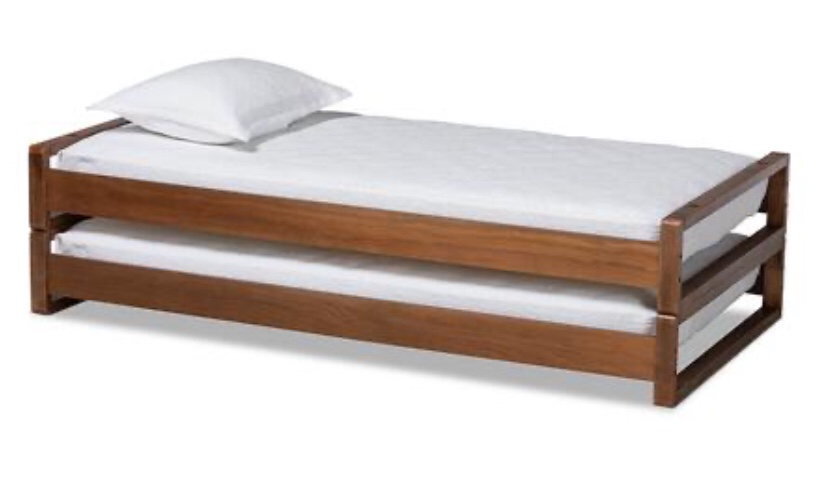 Baxton Studio Klara Twin Size Bed MG0026WALNUTTWIN Walnut ..(Incomplete box 2 of 2 )