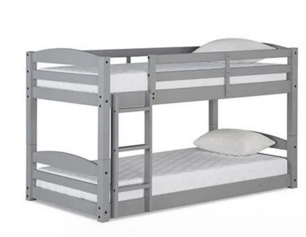 Dorel Living Sierra Twin Floor Bunk Bed in Gray(Incomplete box 1 of 2 )