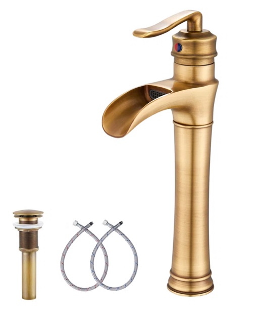Antique Brass Vessel Sink Faucet Single-handle Bathroom Faucet with Drain Assembly (Part number: 6001H-ATI)