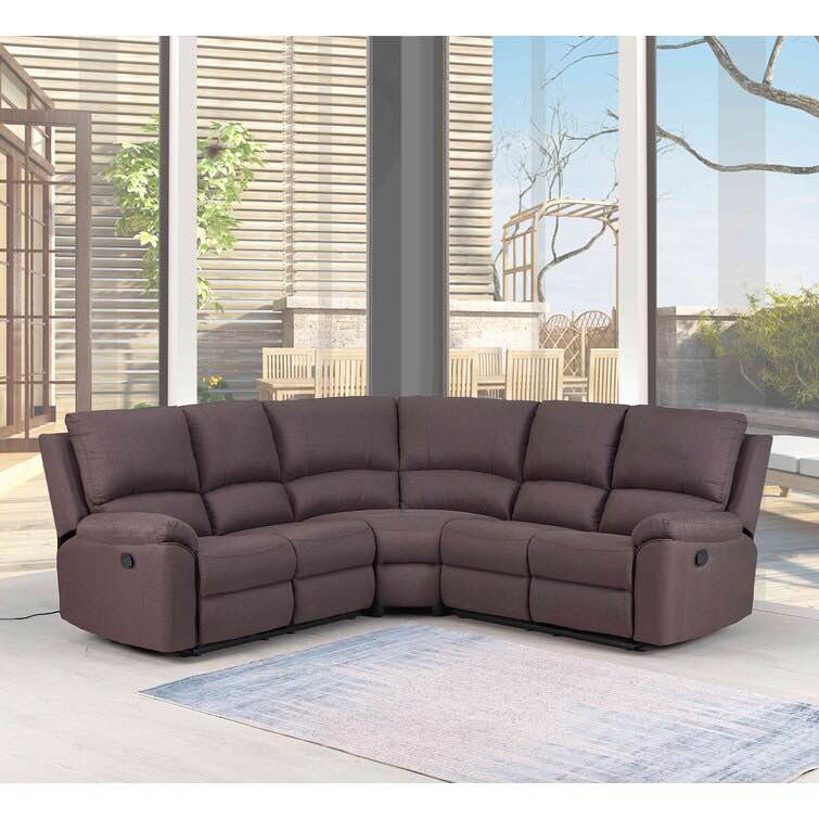 Annaira 87" Wide Microfiber/Microsuede Symmetrical Reclining Corner Sectional(Wedge of corner Sectional )