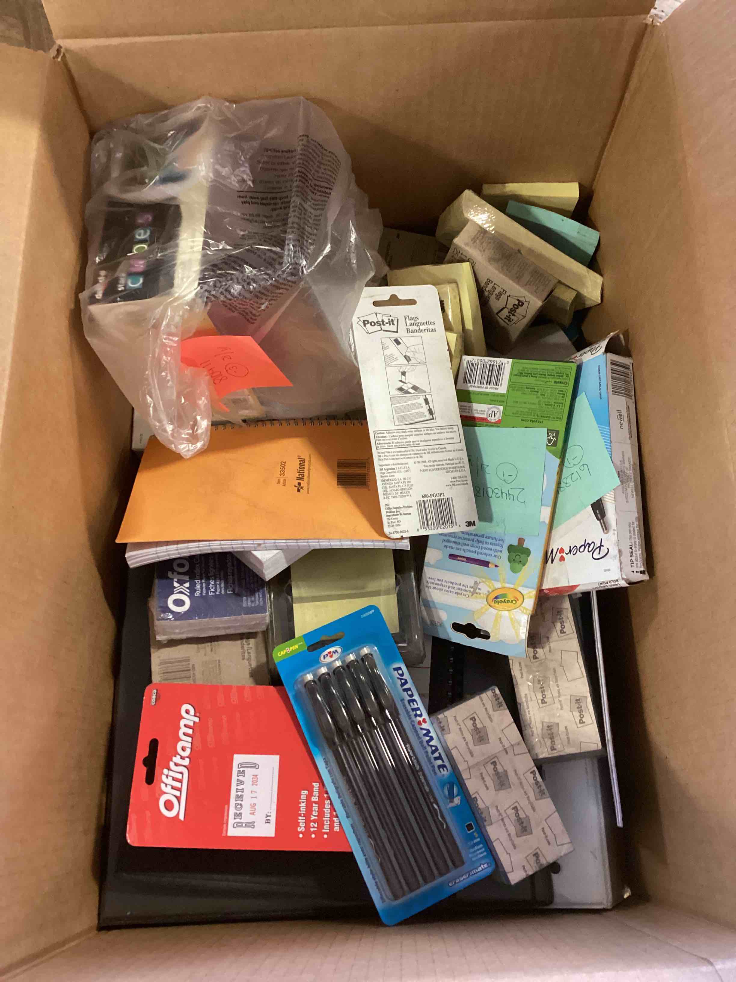 assorted of office includes, paper, pens, scotch and much more 