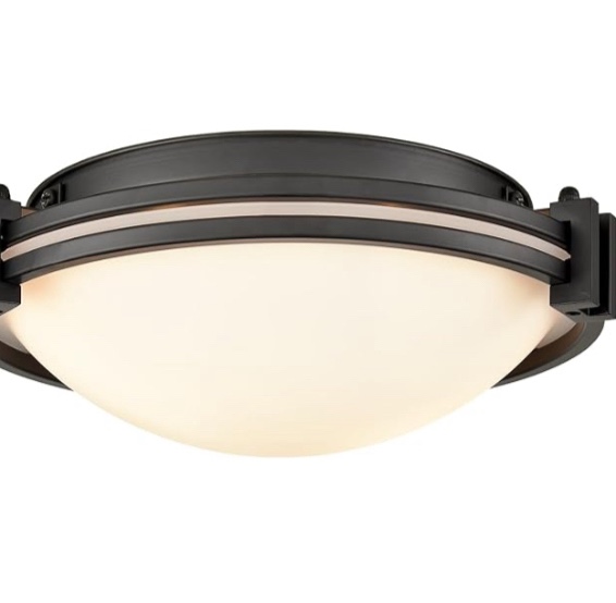 TEENYO 12-Inch Black Flush Mount Ceiling Light Milk Glass Shade Ceiling Light Fixture Farmhouse 2-Light Modern Black Glass Flush Mount Light for Hallway Kitchen Bedroom Foyer