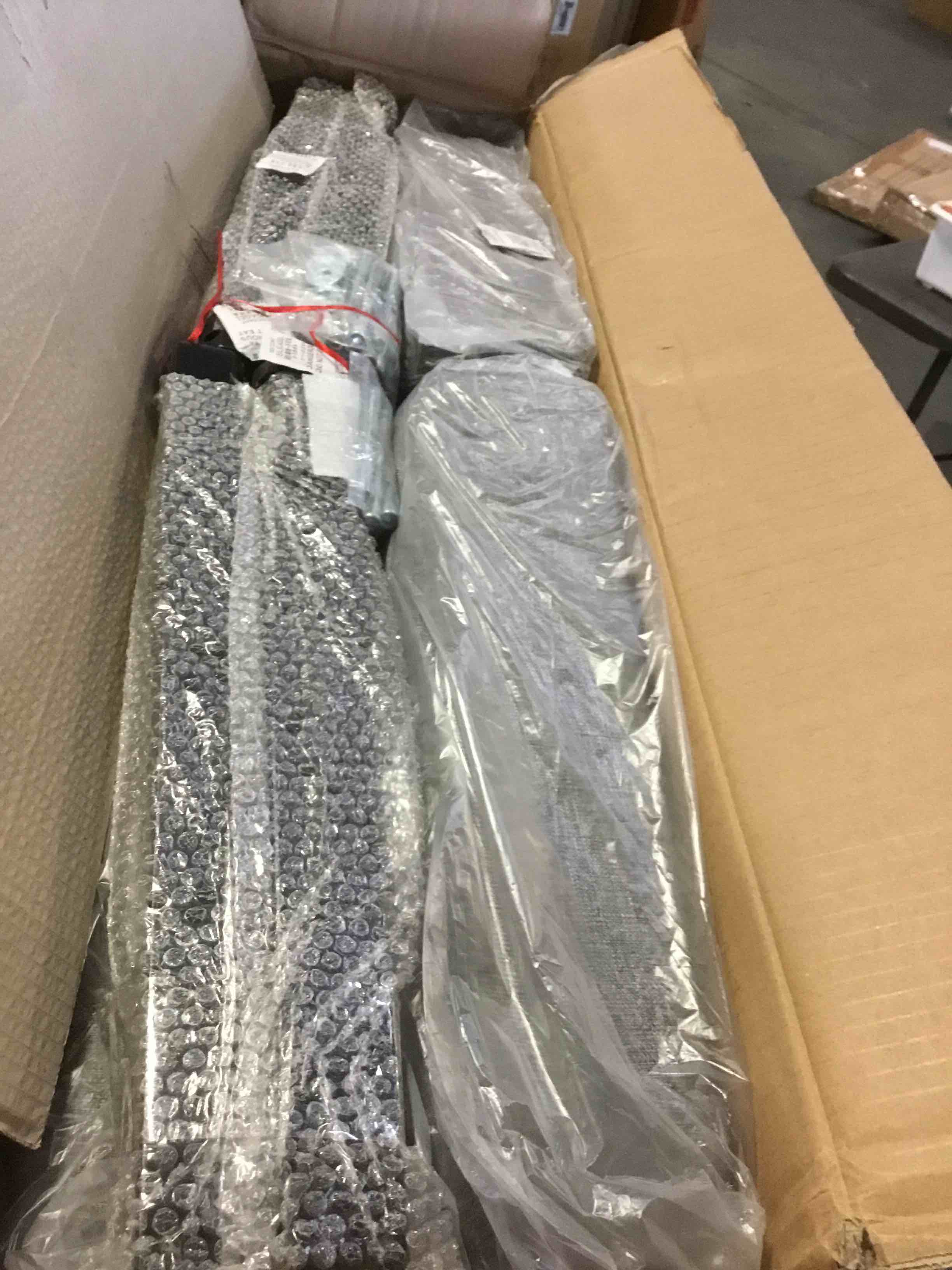 Dining chair  YS-M95Y-GRAY GZMR Gray Fabric Armless Dining Chair with Solid Wood Legs Set of 2