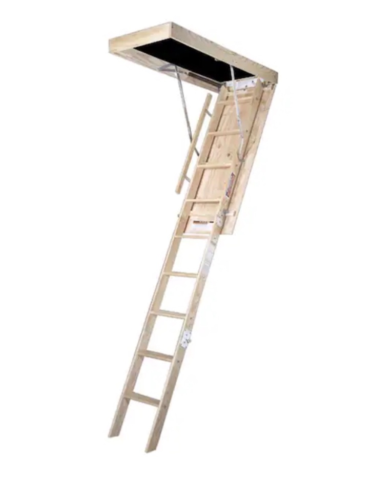 Werner 8 ft., 25 in. x 54 in. Wood Attic Ladder with 250 lb. Maximum Load Capacity