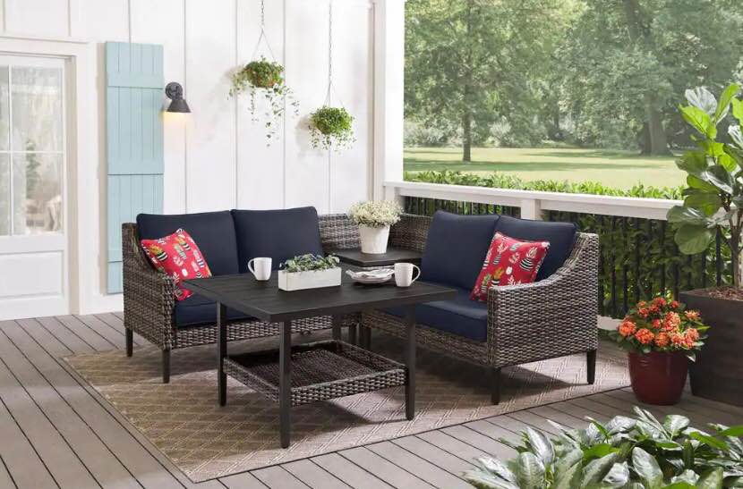 Hampton Bay Prestley Park Outdoor 2-Piece Loveseat Set