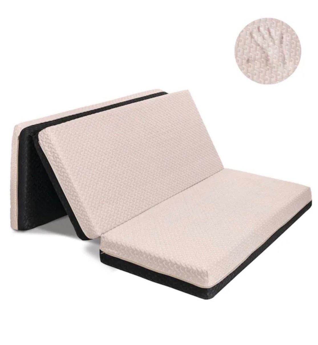 MILLIARD Premium Queen Dual Sided Adjustable Firmness Memory Foam 6" Tri Folding Mattress with Cover