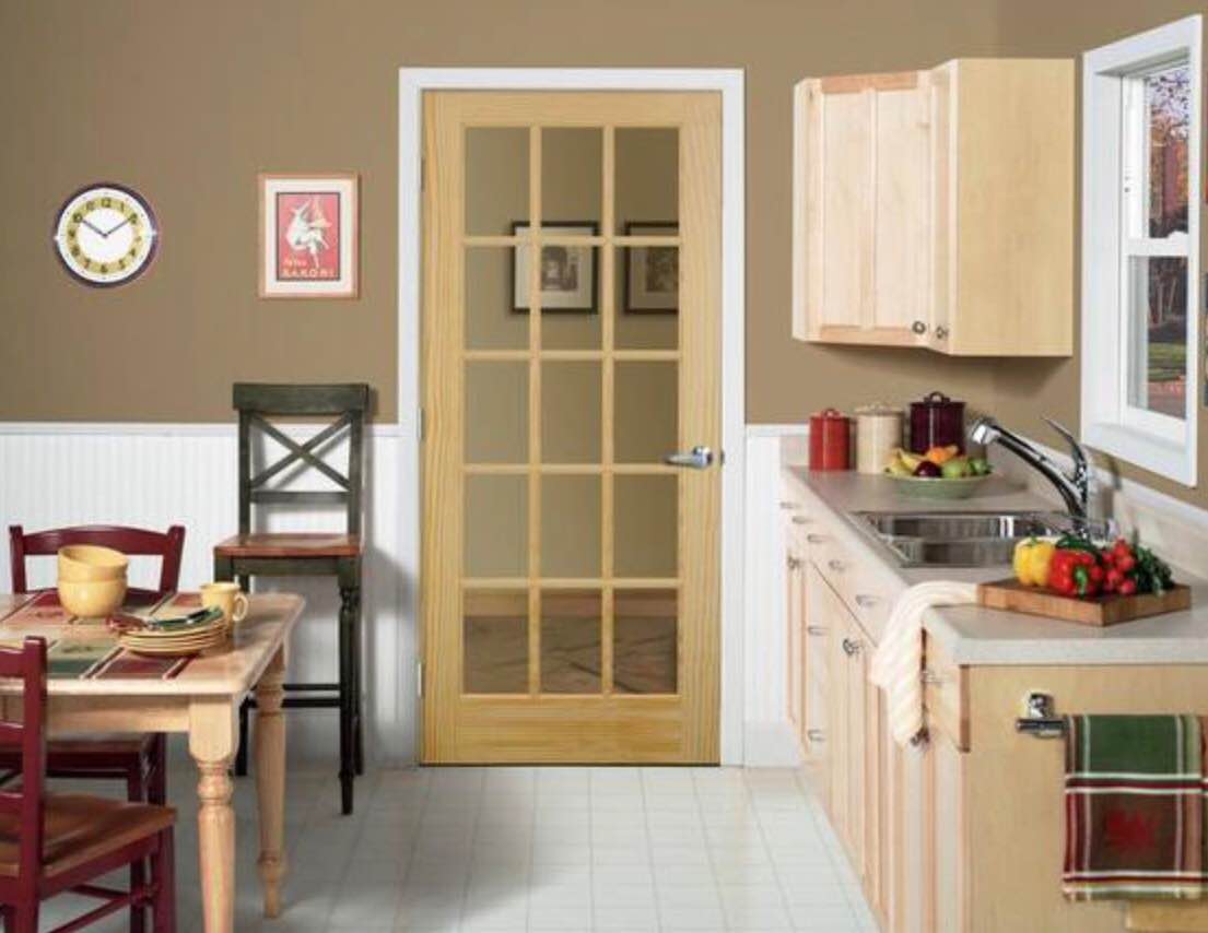 JELD-WEN 30 in. x 80 in. Pine Unfinished Right-Hand 15 Lite Solid Wood Single Prehung Interior Door