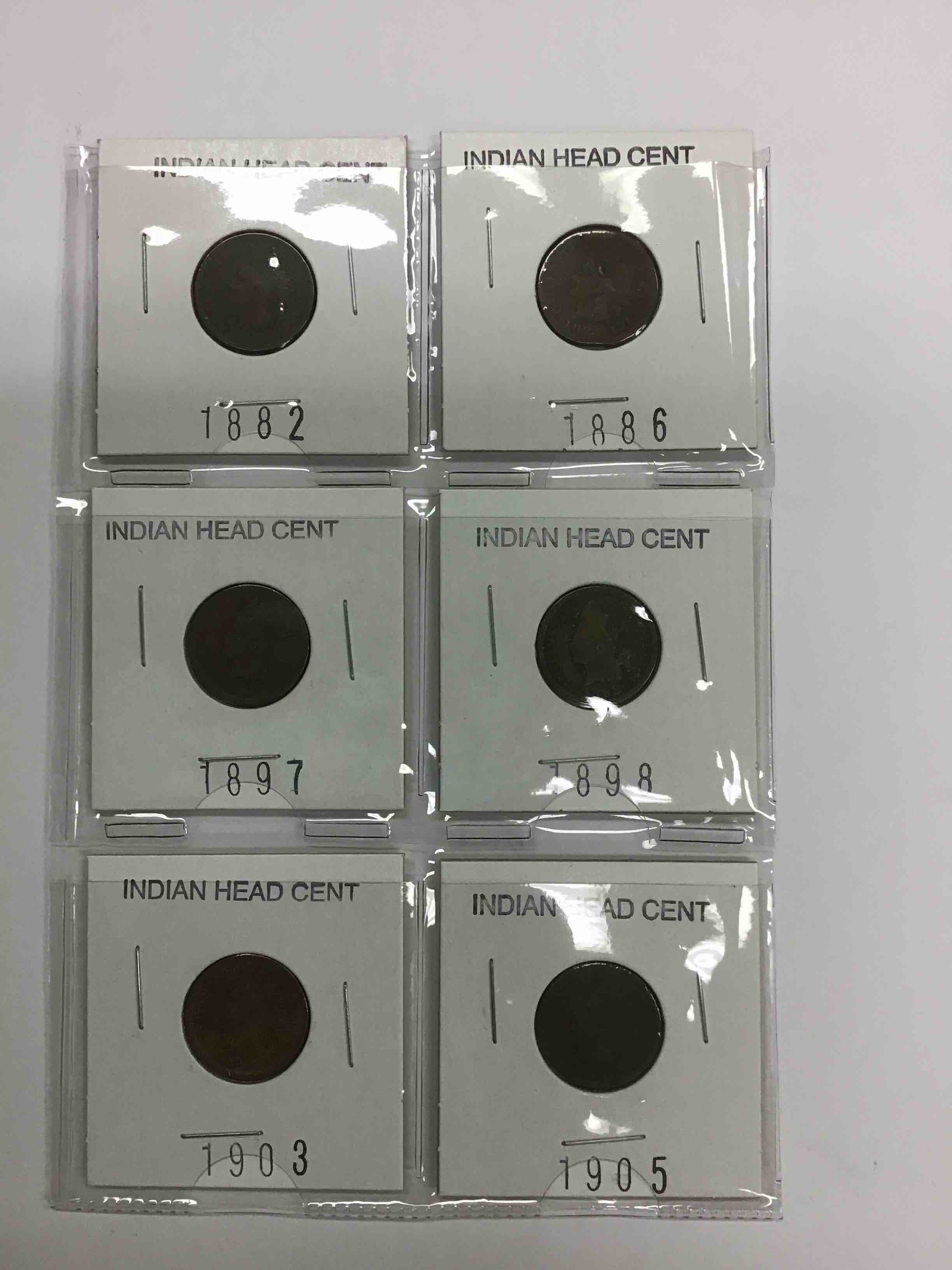 6 Indian Head Cent Pieces