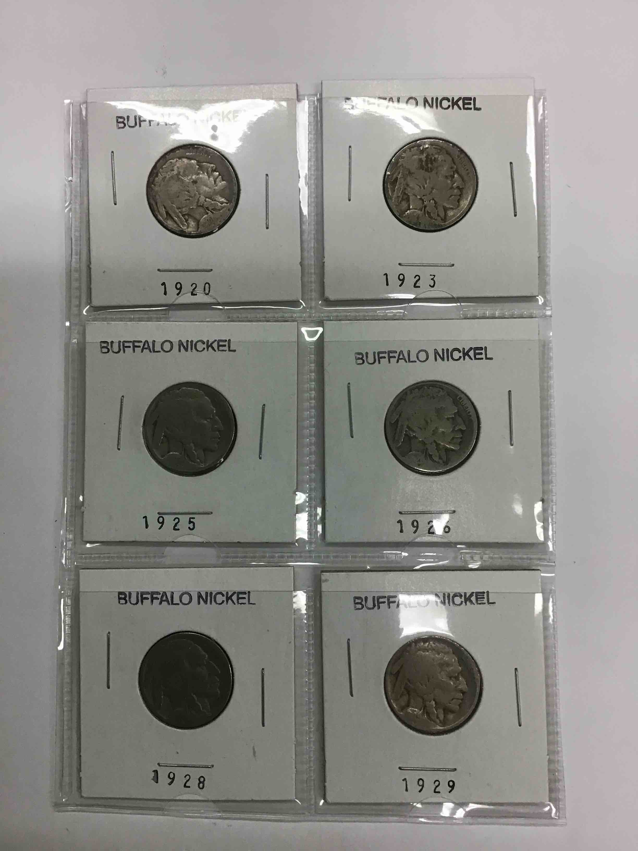 6 Buffalo Nickel Pieces