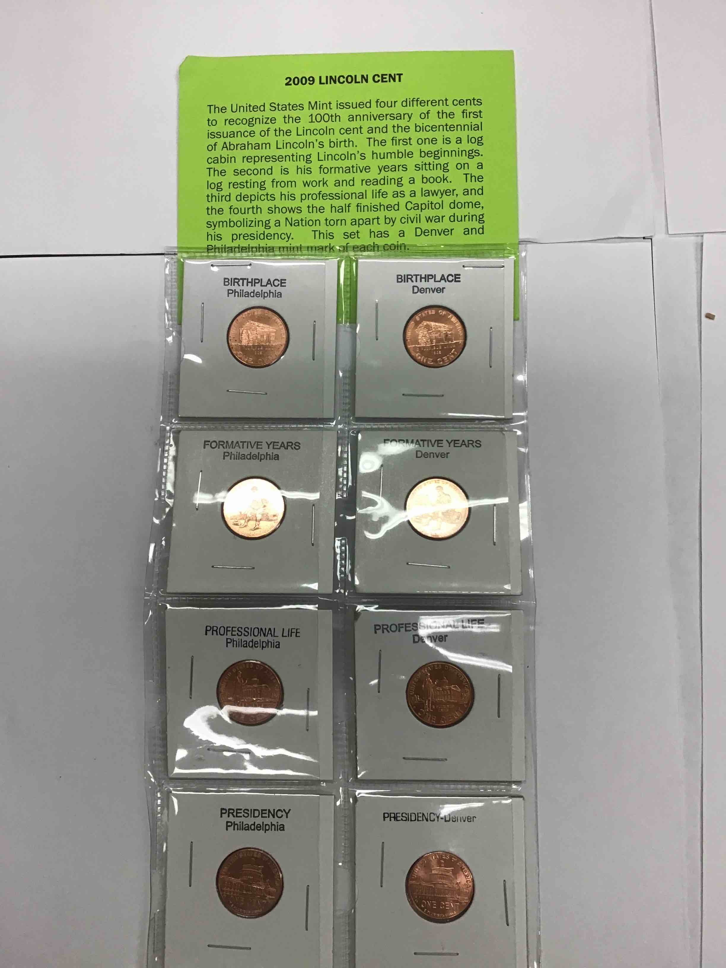 2009 Lincoln Bicentennial One Cent Collection