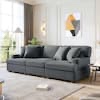 3-Seats Linen Sofa with Removable Back- incomplete one cushion only 