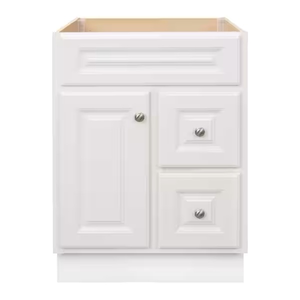 Hampton 24 in. W x 21 in. D x 33.5 in. H Bath Vanity Cabinet without Top in White