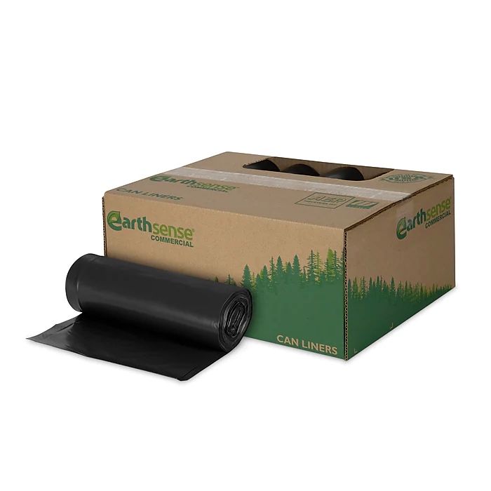Earthsense 55-60 Gallon Commercial Recycled Trash Bags 10 Rolls