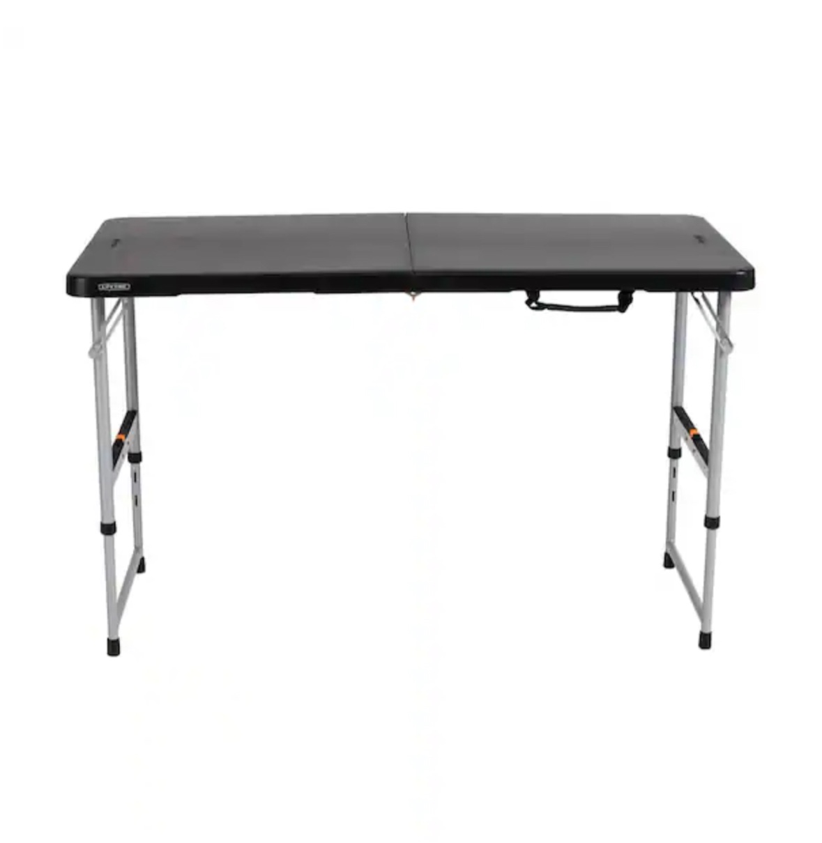 4 ft. One Hand Adjustable Height Fold-in-Half Table; Black