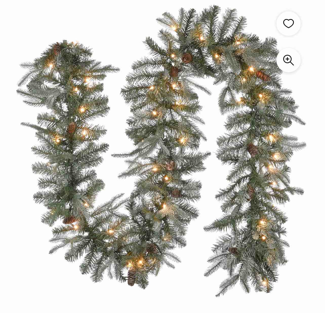 National Tree Frosted Arctic Spruce Garland with Clear Lights, 9 Feet