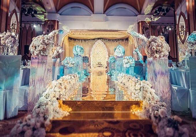 YADI Bright Mirror Aisle Runner for Wedding Ceremony 3.3 Ã— 33 ft, Double Sided Silver Mirror Rug Roll Decorative Runner Rug for Glam Parties, Proms, Special Events