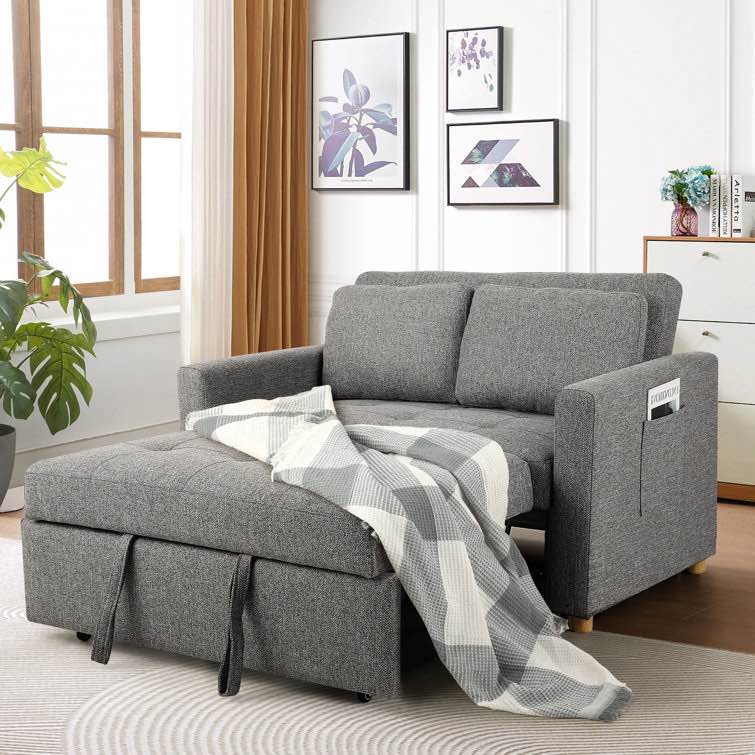 Dharius 68.5" Convertible Sofa Bed 3-in-1 Upholstered Sleeper Sofa Couch Bed with Cushions