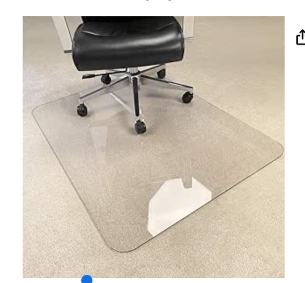 Roll over image to zoom in                   2Pack Crystal Clear 1/5" Thick 47" x 35" Heavy Duty Hard Chair Mat, Can be Used on Carpet or Hard Floor