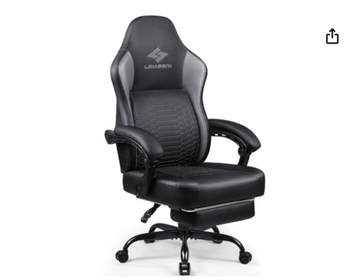 LEMBERI Big and Tall Gaming Chair 500lb Weight Capacity,Gamer Chairs for Adults,Video Game Chair wth Footrest,Racing Style Computer Gamer Chair with Headrest and Lumbar Support
