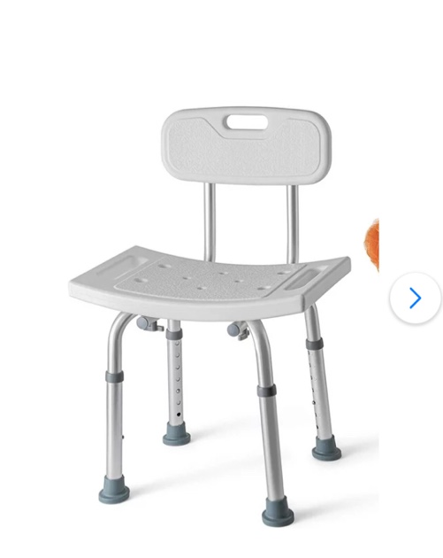 Shower and Bath Chair, 8 Adjustable Heights, Set of 3 - Includes Back Scrubber & Additional Sponge -Chair is Anti Slip for Safety, Assemble Tool Free, Shower and Bath Chair for Elderly