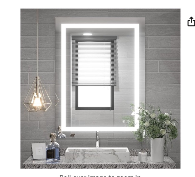 TETOTE 24 x 32 Bathroom LED Mirror Vanity Lighted Mirror Home Decor with Dimmable Touch Button & Anti-Fog Function Makeup Mirror with Light Visit the TETOTE Store