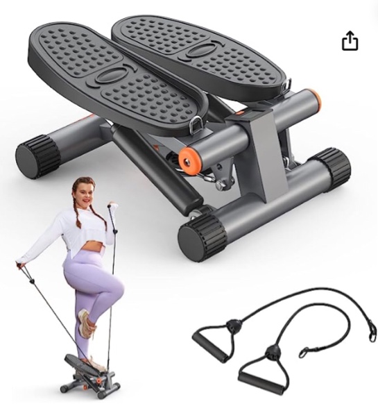Niceday Steppers for Exercise, Stair Stepper with Resistance Bands, Mini Stepper with 300LBS Loading Capacity, Hydraulic Fitness Stepper with LCD Monitor