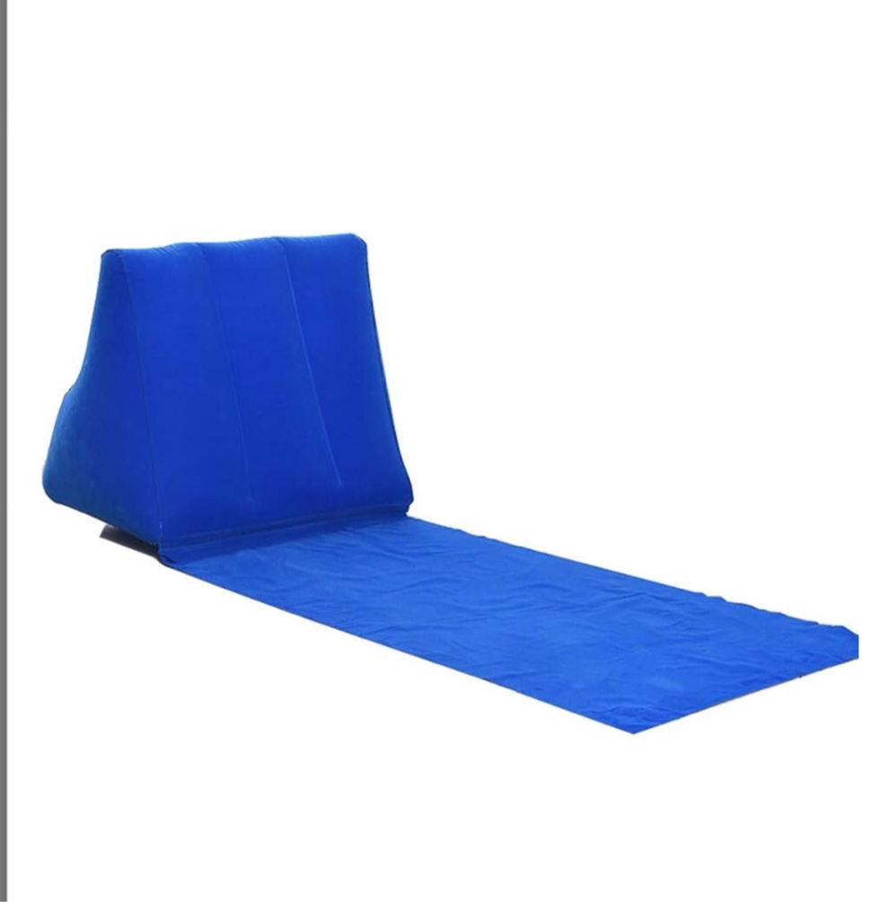 Outdoor Inflatable Pillow Beach Mat Lazy Beach Mattress Folding Lawn Camping Mat