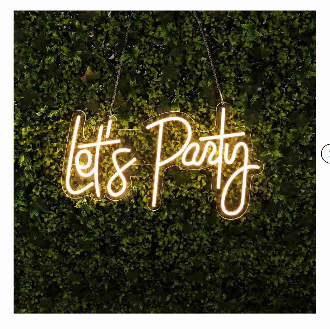 Efavormart 23" Let's Party Neon Light Sign, LED Reusable Wall Décor Lights With 5ft Hanging Chain For Party Decor