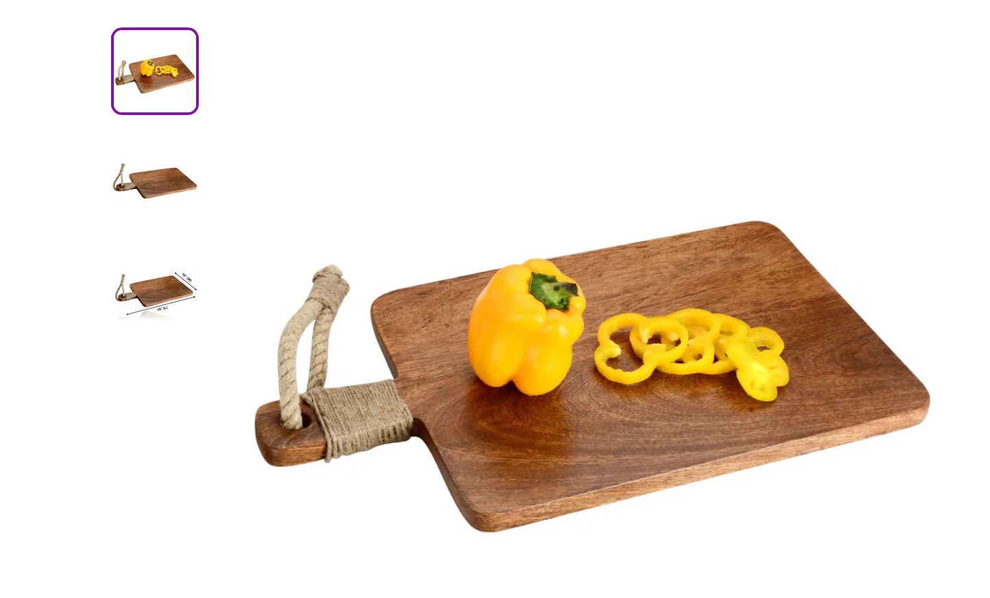 Everyday Wooden Cutting Board With Tied Rope