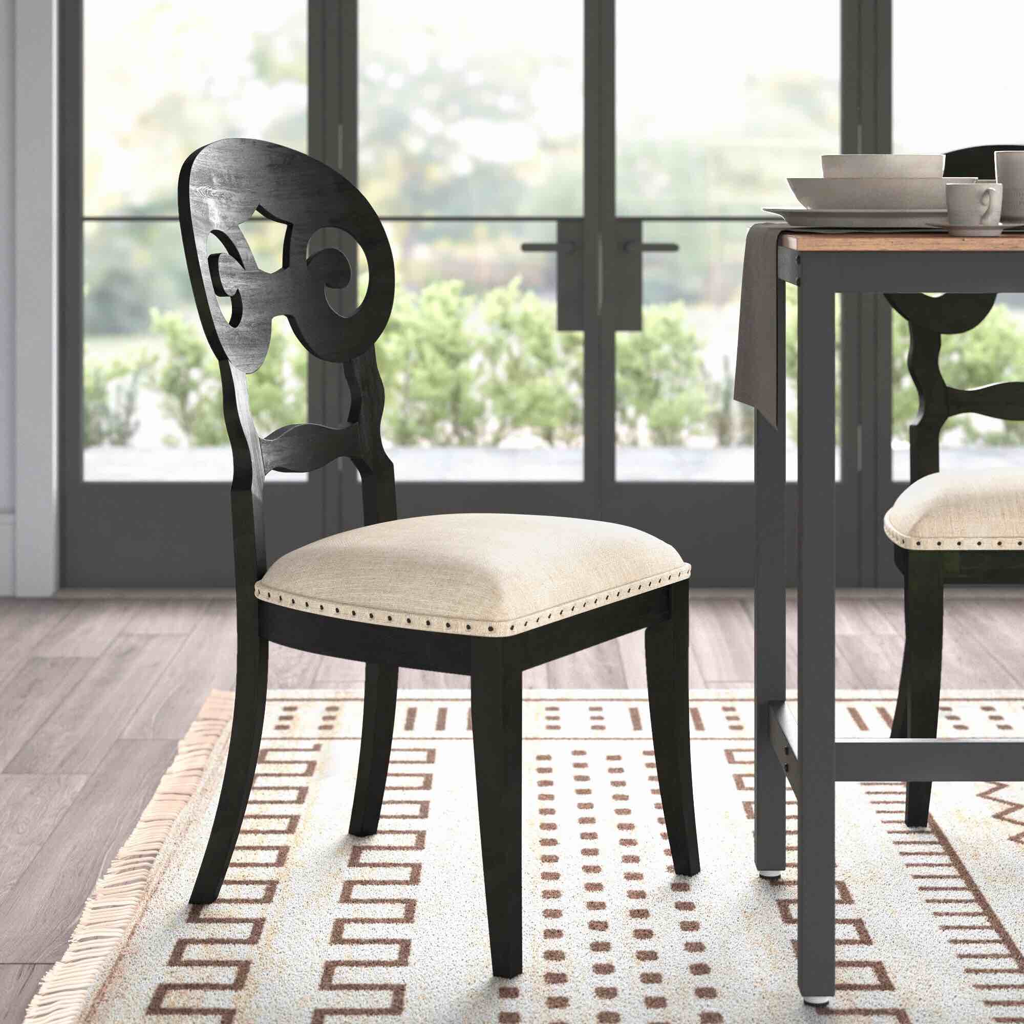 Mcgregor Solid Wood Scroll Back Side Chair