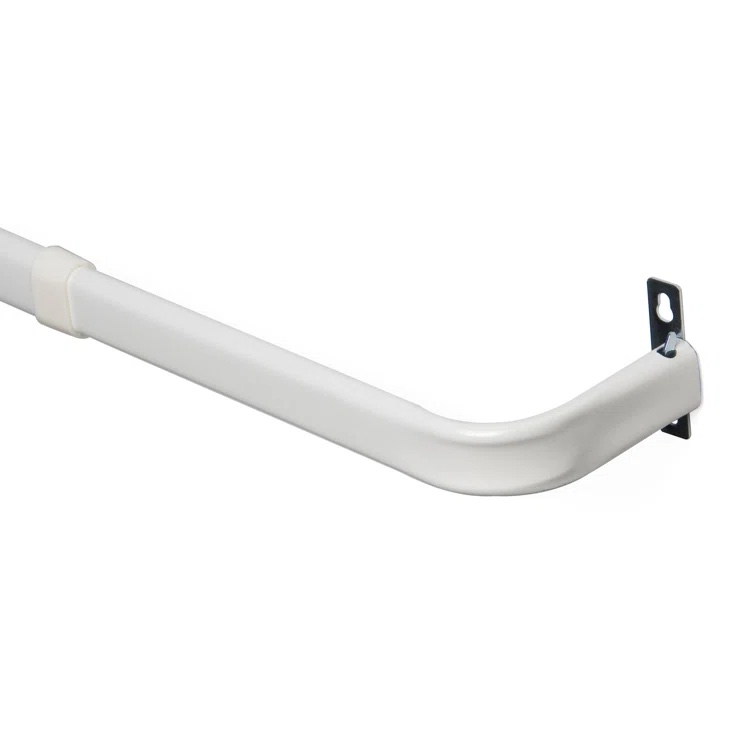 Wayfair Basics® Basic Curtain Rod, 28-48" or 48-86" Adjustable Length, 2-1/2" Projection, White