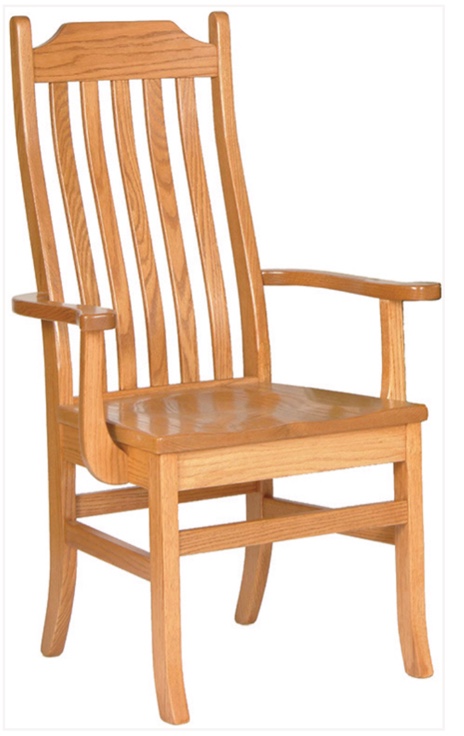 Kershaw Solid Wood Slat Back Arm Chair *similar to stock photo* 