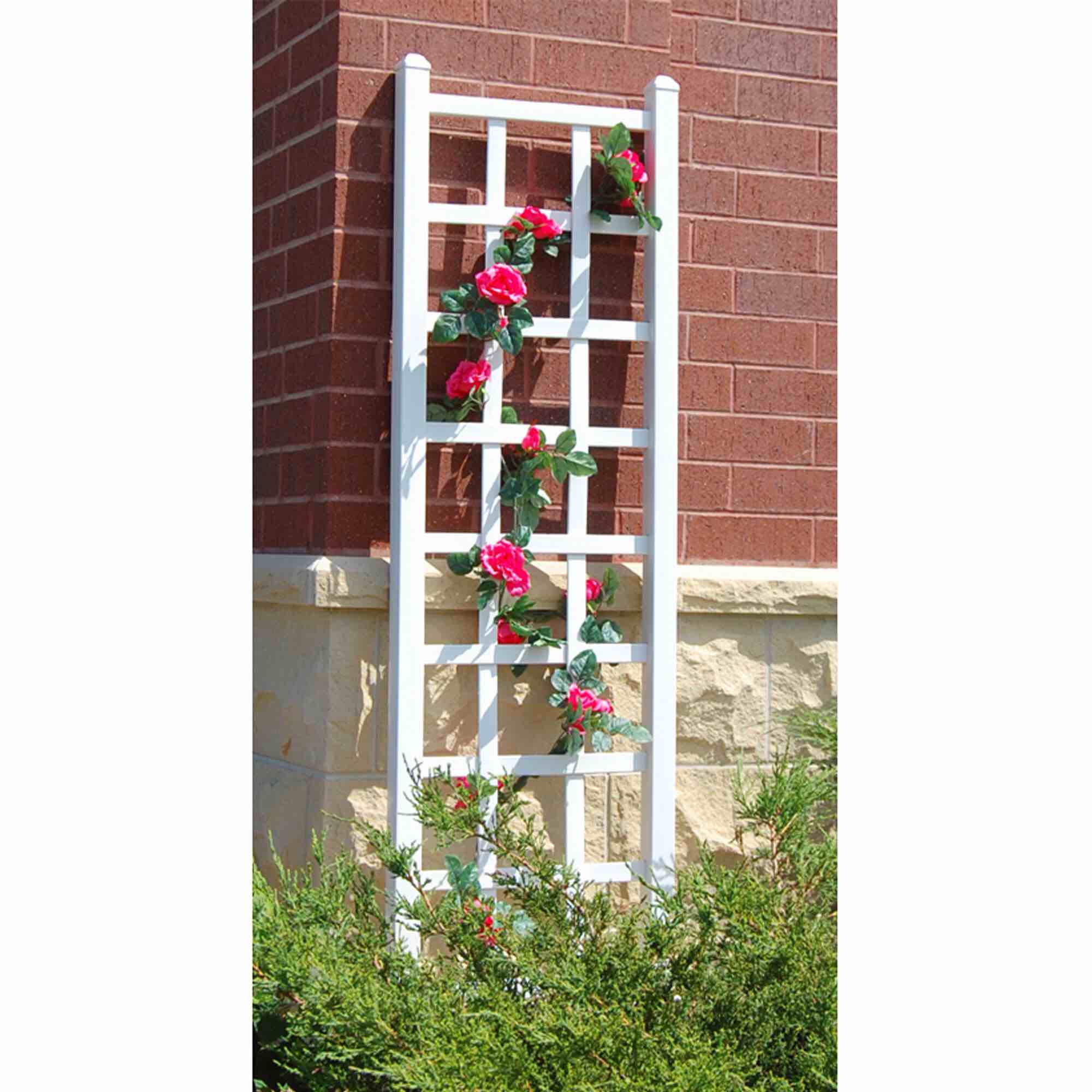 75" H x 2" W Polyvinyl Chloride (PVC) Lattice Panel Trellis (incomplete, missing pieces)