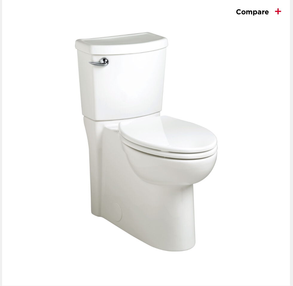 American Standard Cadet 3 Flowise Skirted Seat Round Front Toilet with Seat Chair Height (incomplete tank only)
