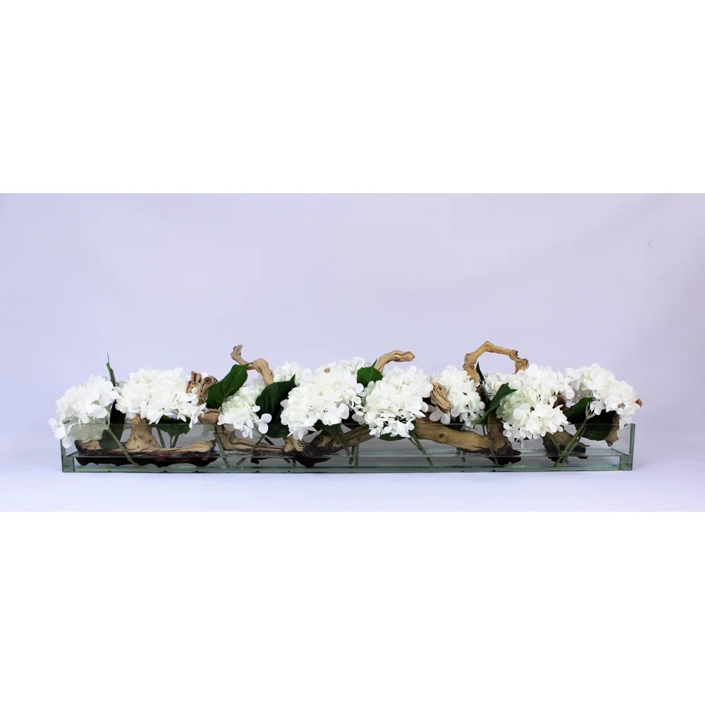 Casa Moderna Glass Plate Orchids Floral Arrangement in Planter *similar to stock photo* 