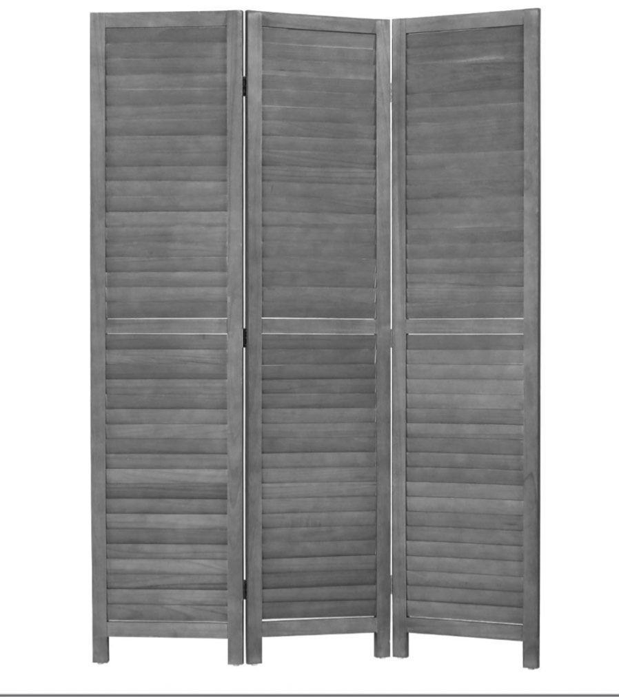3 Panel Wood Room Divider 4.3 Ft Tall Privacy Wall Divider 67.7" x 16.9" Each Panel Folding Wood Screen For Home Office Bedroom Restaurant ?Gray?